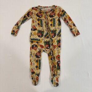 Posh Peanut Rosa Parks Footie Pajamas Kids 9-12M Yellow Bamboo Ruffle | Core